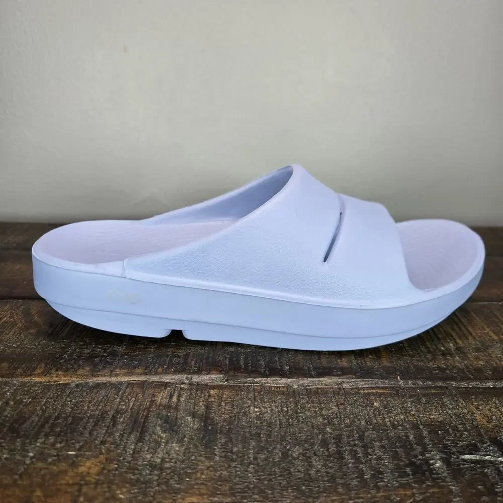 Oofos OOahh Womens Size 8 Recovery Slip-On Comfort Beach Sandals Slides Blue - Picture 5 of 11